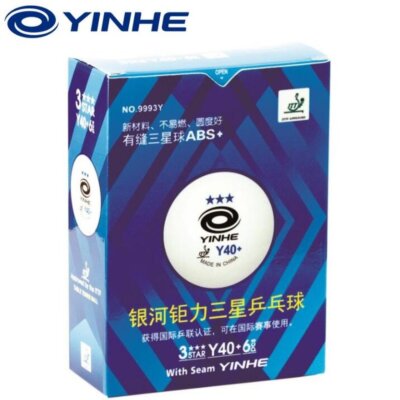 YINHE 3 Star Y40+ Table Tennis Ball 9993Y (Blue) With Seam ITTF Approved
