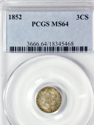 ๐บ๐ธ๐๐ฅโค๏ธ๐ค๐PCGS MS64 1852 3 CENT SILVER - Picture 3 of 3