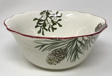 BETTER HOMES & GARDENS HERITAGE 10" CHRISTMAS HOLIDAY PINECONE SERVING BOWL