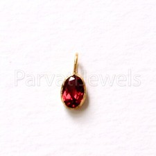Solid 18k Gold Natural Garnet Gemstone Christmas Gift Women Girls Charm Pendant