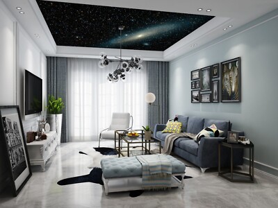 3D Starry Star Clouds Blue Fairy - Ceiling Mural -  Ceiling Wallpaper Mural