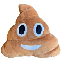 Pile of Poo Emoji Throw Pillow - Smiley Poop Face Stuffed Plush Toy 13  Plushie