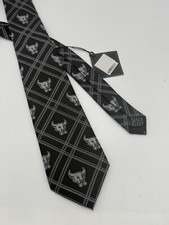 Eagles Wings Longhorns Plaid Woven Silk Tie Black  White Men  s NWT