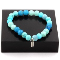 Mineralien Und Edelsteine. Armband Perlen Aquamarin + Apatit + AngéLi