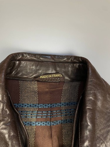 Zilli Made In France Leather Lambskin And Silk Brown Jacket Men Size 6 - Picture 8 of 17
