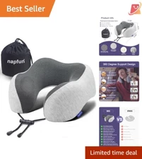 Travel Neck Pillow Memory Foam Adjustable Cooling for Airplane Comfort Support