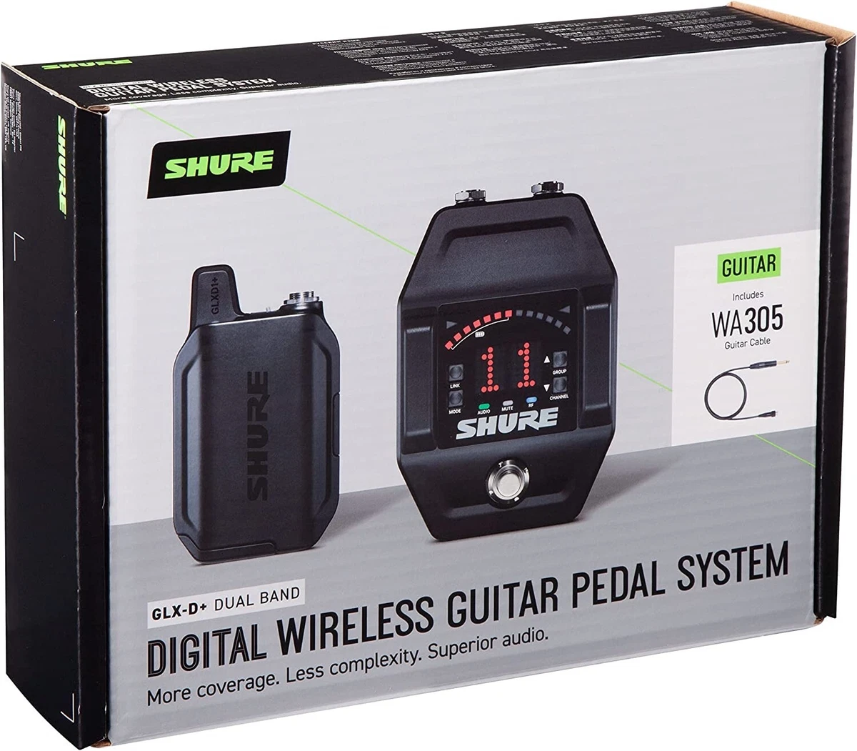 Shure GLXD16+ Guitar Pedal System w/ Cable, UPC 042406695954