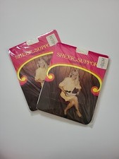 Lot Of 2 Vintage Sheer Support Panty Hose Size Med/Tall, Off-white And Ivory