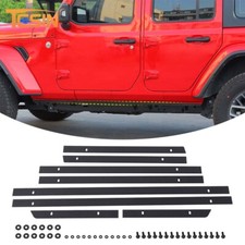 8X Pinch Weld Cover Rocker Panel Guard Trim for 2018+ Jeep Wrangler JL 4dr Black