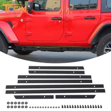 8X Pinch Weld Cover Rocker Panel Guard Trim for 2018+ Jeep Wrangler JL 4dr Black