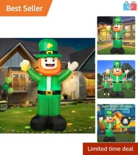 6FT St. Patrick's Day Inflatable Leprechaun with LED Lights for Outdoor Decor