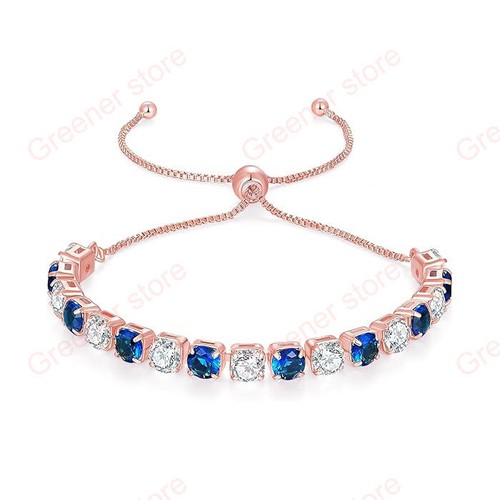 Adjustable Silver Bridesmaid Tennis Bracelet Rhinestone Cubic Zirconia Crystals - Picture 19 of 19