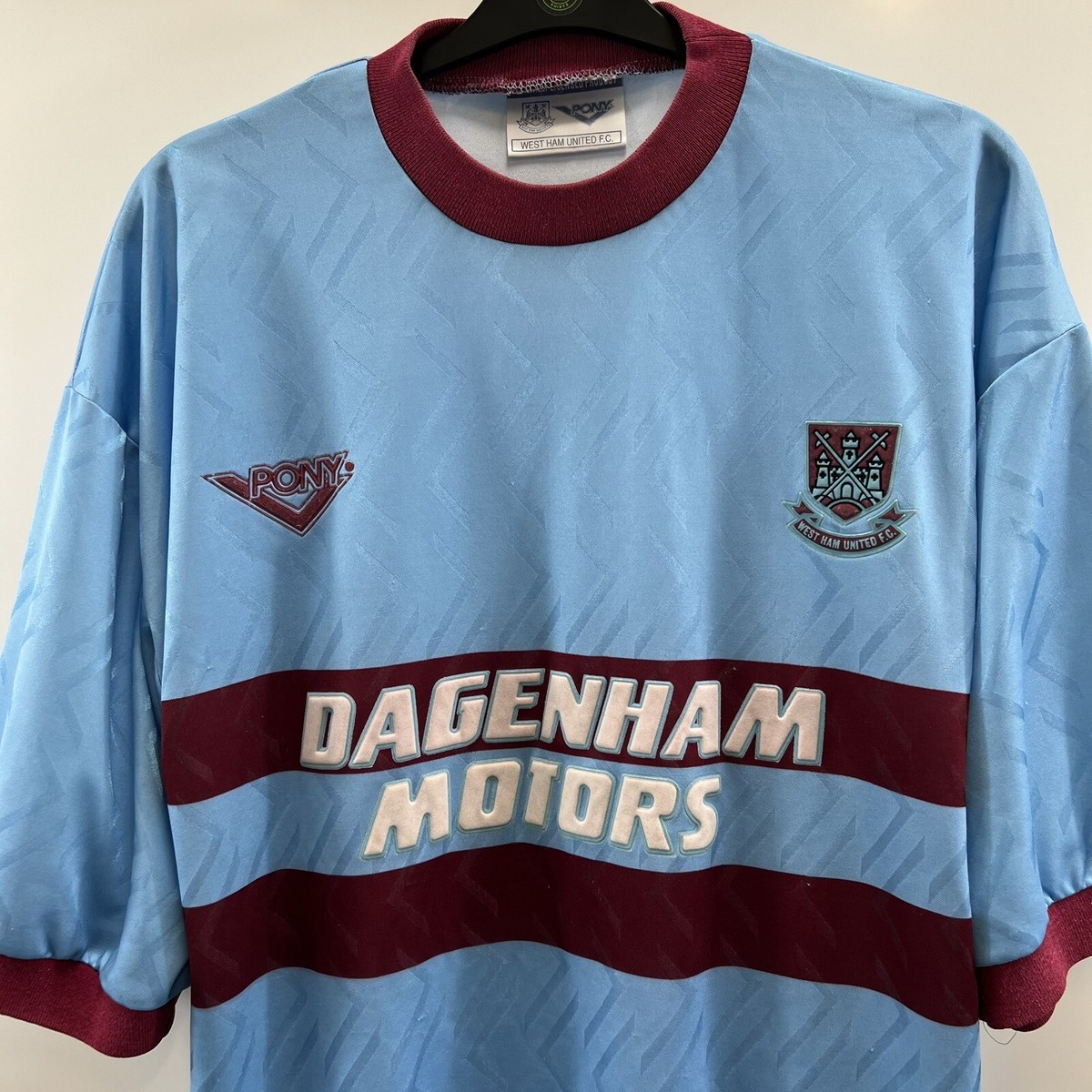 ウェア West Ham United F.C. 1993-1995 PONY West Ham United 1993 1994 1995 Dagenham Motors shirt home