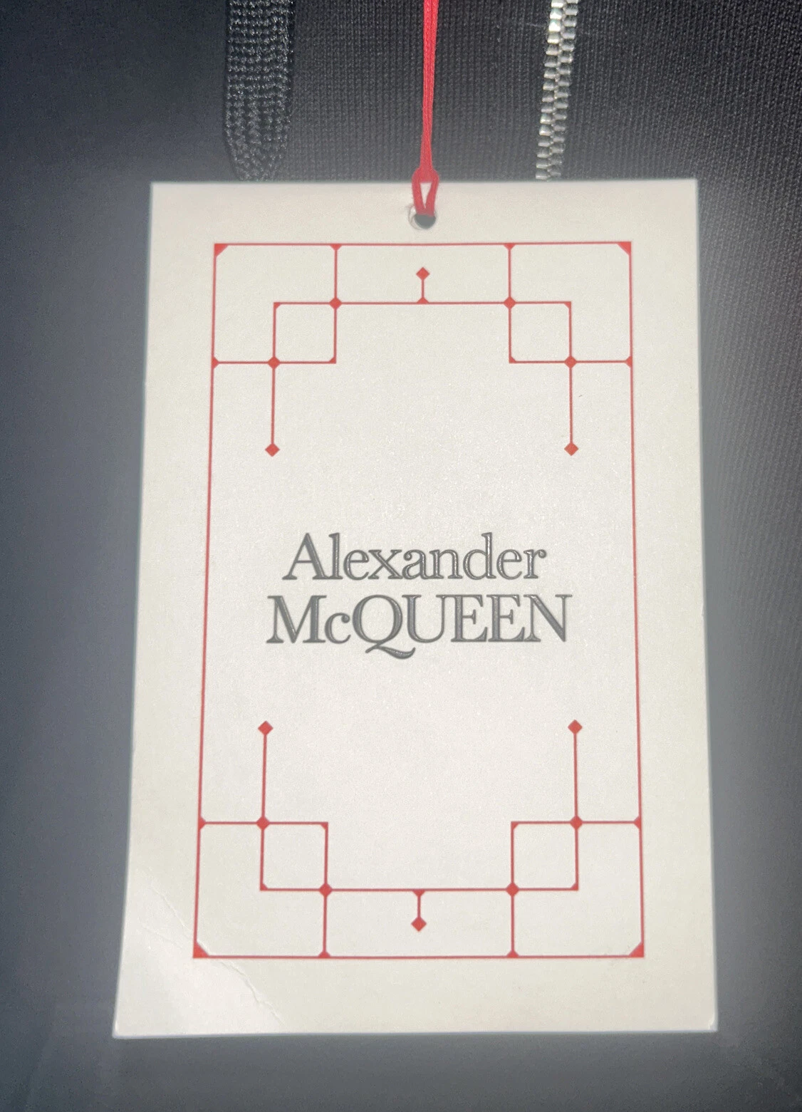 Autentica felpa con cappuccio mezza zip ALEXANDER MCQUEEN floccata cotone terry francese taglia Med