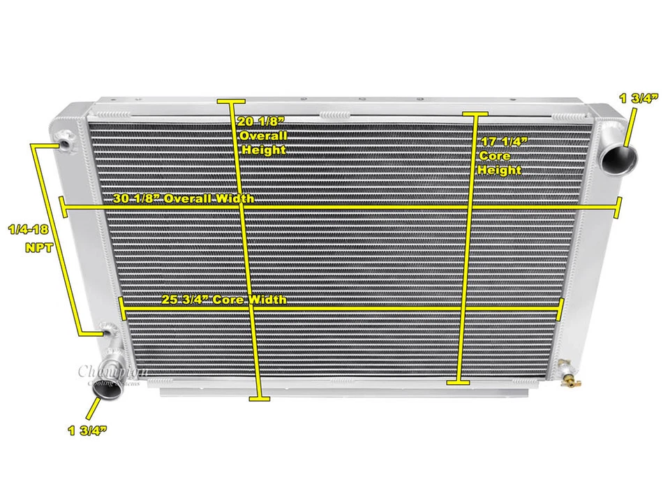 All Aluminum Radiator For 1961-1965 Lincoln Continental 3 Row - Image 3 of 3
