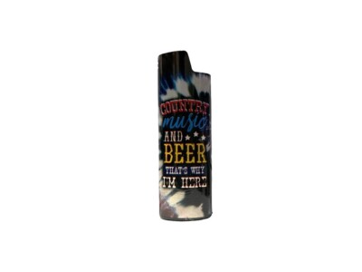 Country Music And Beer Epoxy Metal Lighter Case Cover Holder