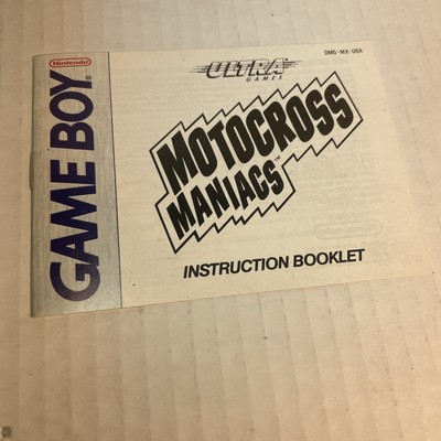 Motocross Maniacs Nintendo Game Boy Manual Only ~ Instruction Booklet
