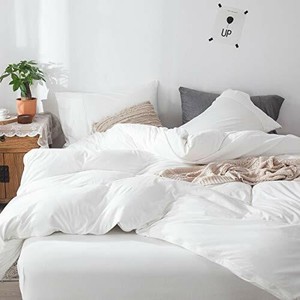 FOSSA Jersey Knit 3 Pieces Duvet Cover Set Super Soft (KingOff White)  eBay