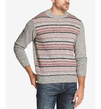  169 Weatherproof Vintage Men Gray Long-Sleeve Pullover Crew-Neck Sweater Size S