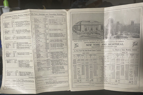 1927 D&H Time Tables Delaware and Hudson Railway Map Montreal Ltd USA Canada USA - Picture 6 of 16