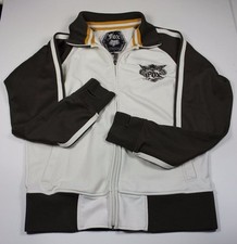 Fox Racing Zippered Sweatsuit Jacket Track Brown Retro Style Embroidered Medium