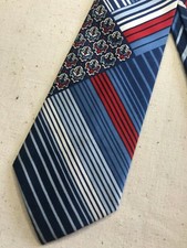 Vintage Men's Necktie Tie Classic Style Gary David Stripe Bohemian Blue