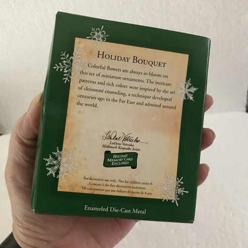 2004 Hallmark Holiday Bouquet Floral Enameled Die-Cast Mini Ornaments Set of 5 - 第 6/8 張圖片