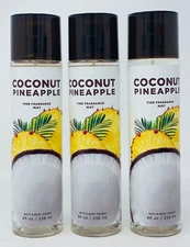 3 Bath & Body Works Coconut Pineapple Fine Fragrance Mist 8 fl oz
