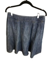 CHRISTOPHER BANKS Ladies Denim Jean Skirt Size 10 Midi Flare Casual