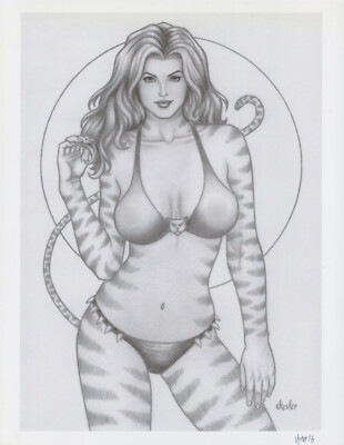 Tigra Print by Chester Huang (8.5 x 11.5) Comic Art