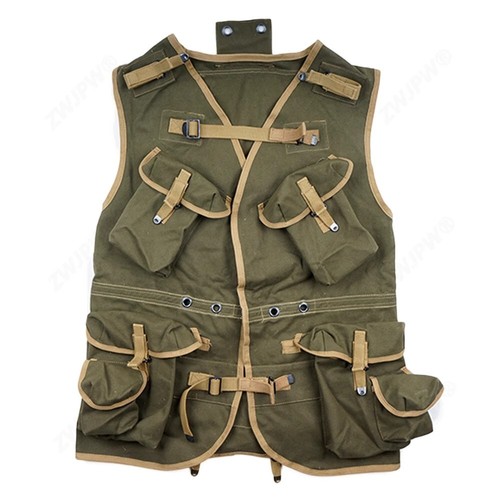 WW2 US Army D-Day Assault Vest Replica Khaki Army Green 1944 Airborne Tactical - Picture 6 of 9