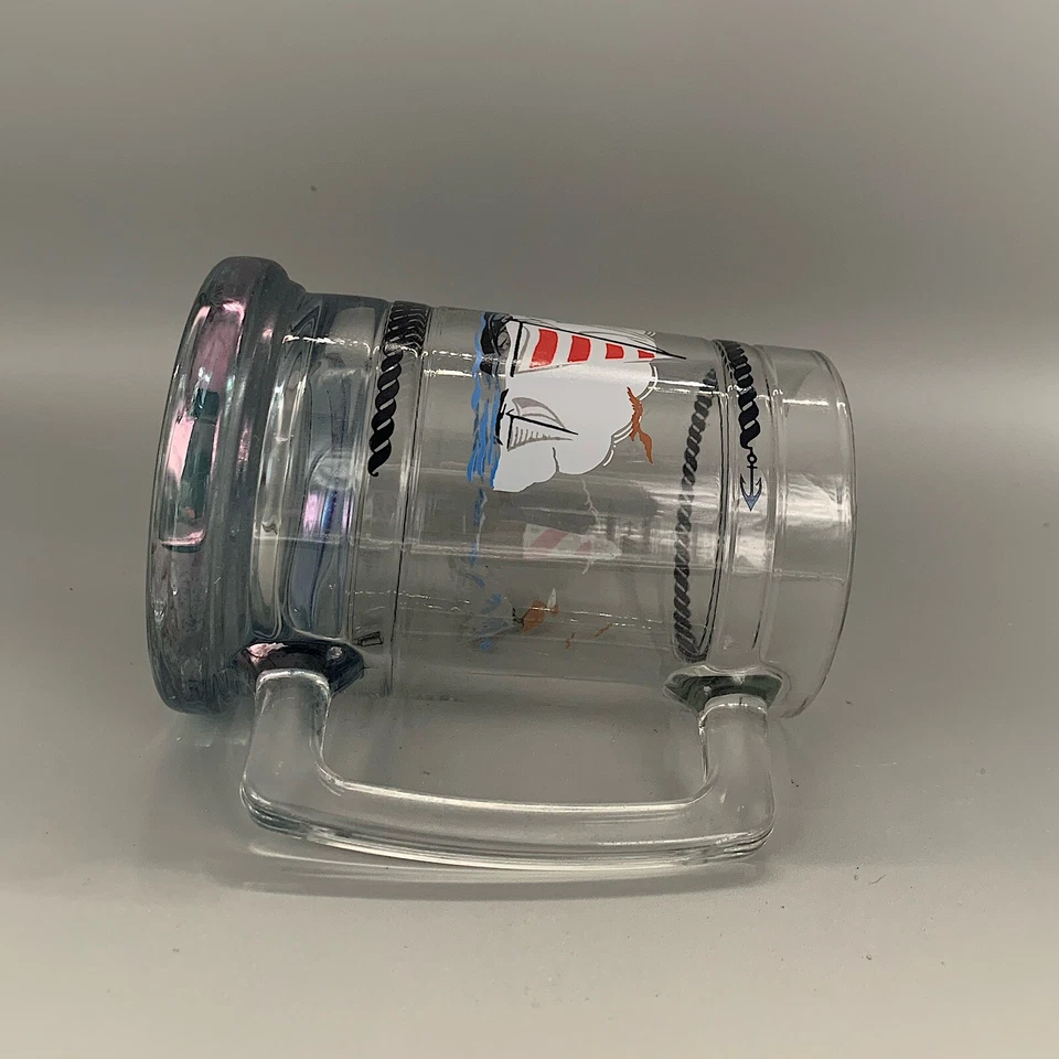 1 Caneca de Cerveja de Cristal Náutico Design de Veleiro & Farol da Princess House EC lp - Imagem 4 de 4