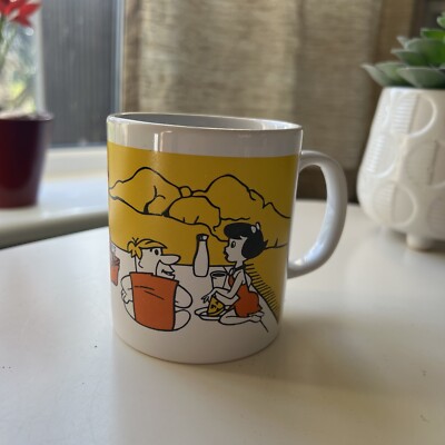 The Flintstones Becher Kaffee Tee Tasse 1989 Vintage Fred Wilma Kiln Craft selten