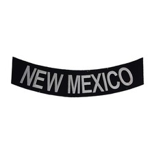 NEW MEXICO Rocker Patch - 12" x 2.5" Large Black & Silver Biker Vest Jacket DIY