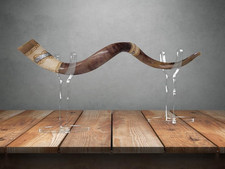 Yemenite Shofar Stand Clear Acrylic Horn Display for Transparent