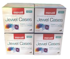4Pack Maxell 40 Cases Standard Color CD DVD Jewel Cases 10mm Thick CD-350