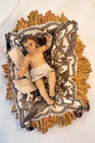 Department 56 Neapolitan Nativity 2 piece baby Jesus on manger Neiman Marcus