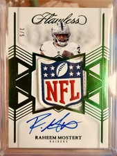 Raheem Mostert Panini Flawless NFL Shield Logo 3/5 Auto Raiders