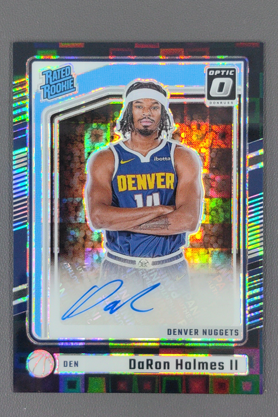 2024-25 Panini Donruss Optic Daron Holmes II Rated Rookie Auto Black Pandora /25