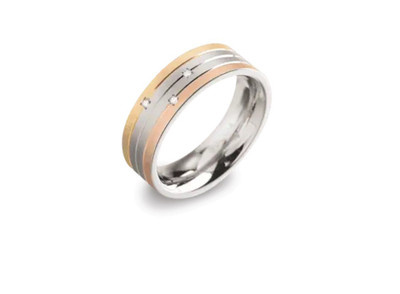 Boccia Titan Ring 0135-02.Diamantring.Neuer Ring+Etikett+kostenlose Gravur.TITAN