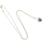 VINTAGE ESTATE SOLIS 14K WHITE GOLD 6.85mm BLACK PEARL PENDANT 16" NECKLACE 8050 — photo 3