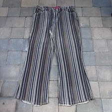 Solo Jeans Women  s Pants Size 10 Striped Flared Corduroy High Rise Hippie Boho