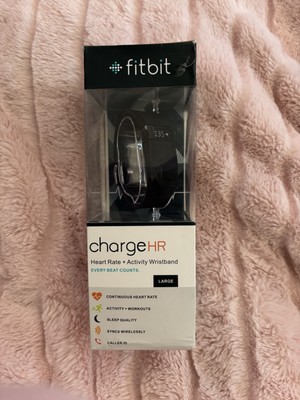 Fitbit Charge HR Wireless Activity Wristband - Black, Size Large