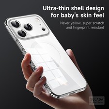 For iPhone 18 Pro Max/17 Pro Magnetic Shockproof Clear Case Precision Lens Cover