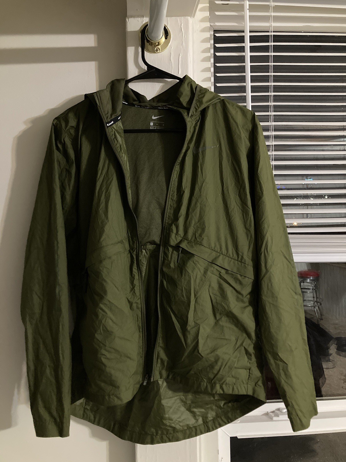 SACAI X NIKE Nike Giacca Running Uomo Taglia M Verde Giacca a Vento Leggera