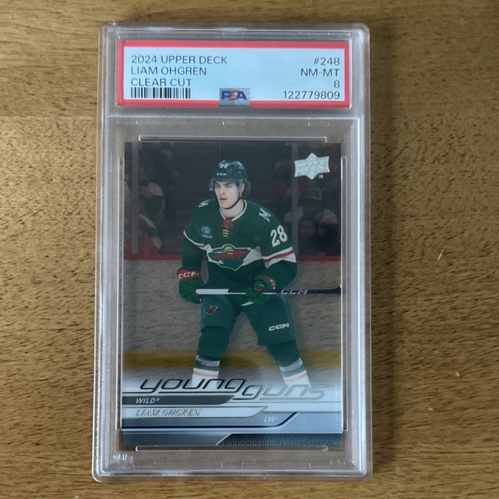 Upper Deck 2024-25 Series 1 Young Guns Liam Ohgren #248 Clear Cut PSA 8