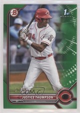2022 Bowman Prospects Green Border 26/99 Justice Thompson #BP-59 0bt4