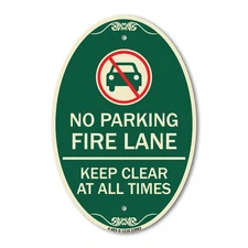 SignMission Designer Series Sign - Fire Lane Keep Clear 12" x 18" Aluminum Sign