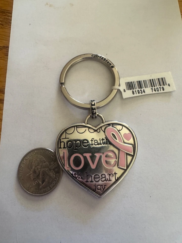 Llavero Brighton Power of Pink en forma de corazón E14760 OS plateado con etiqueta Foto 2 de 4