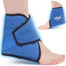 Ankle Ice Pack Wrap for Injuries, Reusable Hot Cold Therapy Gel Foot Ice Pack fo